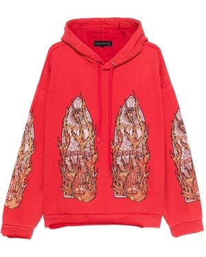 Who Decides War Drawstring-Fastening Hoodie - Red