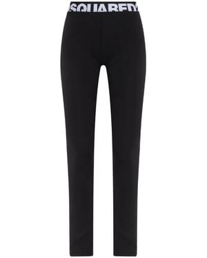 DSquared² Logo-Waistband Leggings - Black