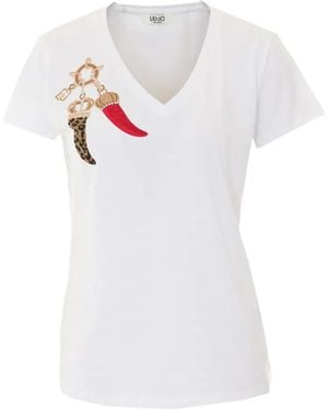 Liu Jo V-Neck T-Shirt - White