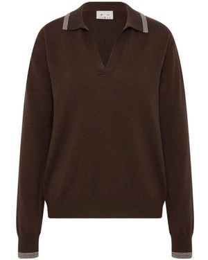 The Upside Coco Luna Striped-Trim Jumper - Brown