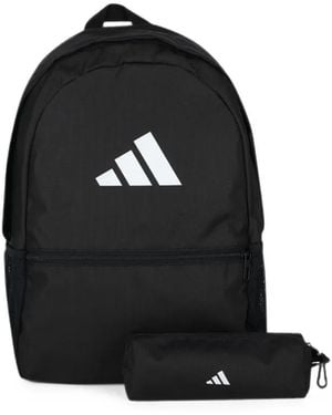 adidas Logo-Print Backpack With Pencil Case - Black