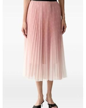 KARL LAGERFELD Pleated Mesh Midi Skirt - Pink