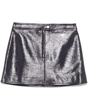 Courreges Reedition Vinyl Mini Skirt - Black