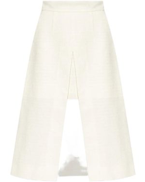 Dolce & Gabbana Textured Front-Split Skirt - White