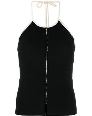 Sunnei Halterneck Knitted Top - Black