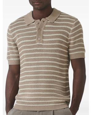 Mauvais Striped Polo Shirt - Brown
