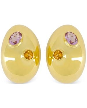Lizzie Fortunato Mini Arp Embellished Earrings - Yellow