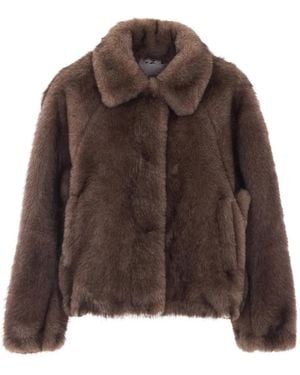 VALENTINI 1972 Faux-Fur Collar Jacket - Brown