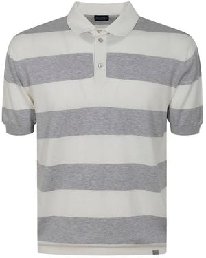 Paul & Shark Striped-Pattern Short-Sleeve Polo Shirt - Gray