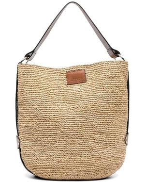 Isabel Marant Bayia raffia tote bag - Blanco