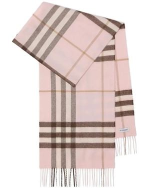 Burberry Schal Aus Kaschmir Mit Check - Pink