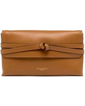 Gianni Chiarini Belty Knotted Leather Clutch Bag - Brown