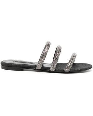 Casadei ビジュートリム フラットサンダル - ホワイト