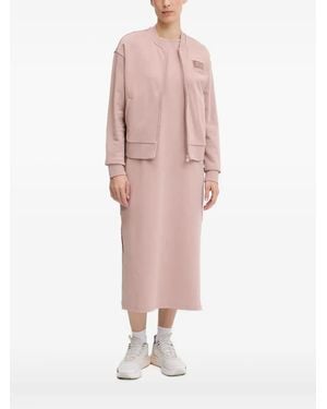 EA7 Logo-Patch Zip-Up Jacket - Pink