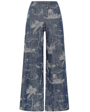 Maliparmi Floral-Print Trousers - Blue