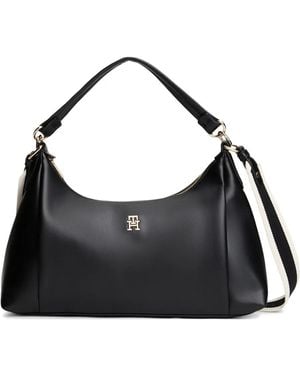 Tommy Hilfiger Logo-Plaque Shoulder Bag - Black