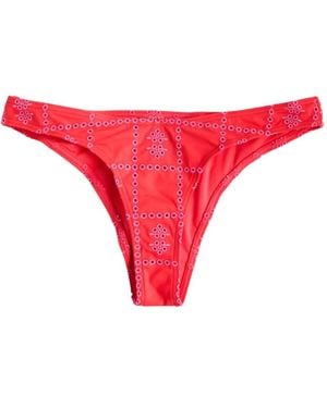 Damson Madder Besticktes Bikinihöschen - Rot
