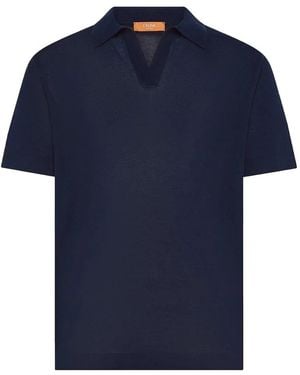 Cruna Levante Short-Sleeve V-Neck T-Shirt - Blue