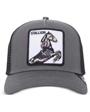 Goorin Bros Embroidered-Patch Mesh-Panels Cap - Grey