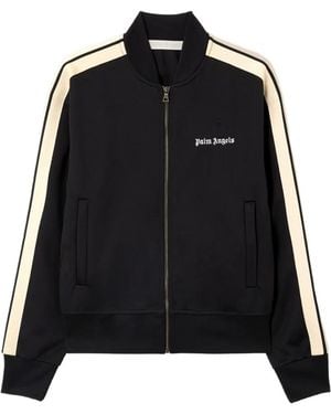 Palm Angels Logo Side-Stripe Bomber Jacket - Black