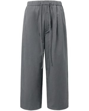 Amomento Drawstring Pleated Trousers - Grey