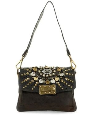 Campomaggi Agnese Stud-Embellished Coin-Detail Shoulder Bag - Black