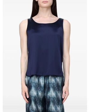 Max Mara Satin Sleeveless Top - Blue