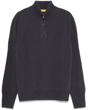 Drumohr Lambs Wool Half-Zip Jumper - Blue