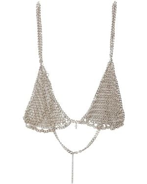 Fleur du Mal Chain Bralette - White