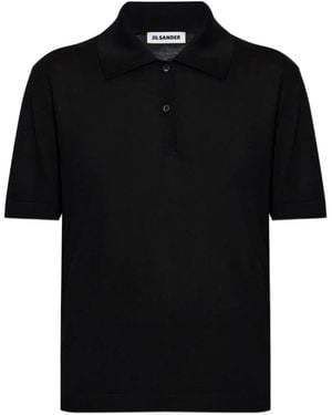 Jil Sander Polo De Manga Corta - Negro