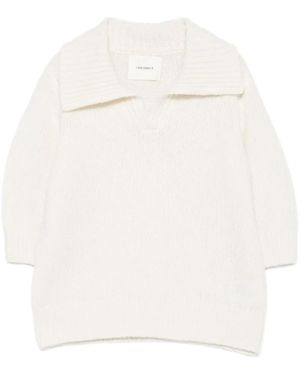 Lisa Yang Pullover mit V-Ausschnitt - Weiß