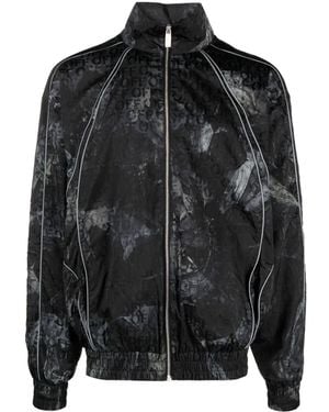 Off-White c/o Virgil Abloh Sierra Biker Windbreaker For Fall/Winter - Black