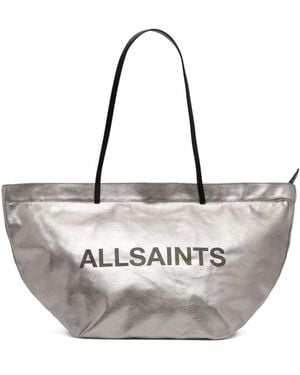 AllSaints Serafina メタリック ハンドバッグ - ホワイト