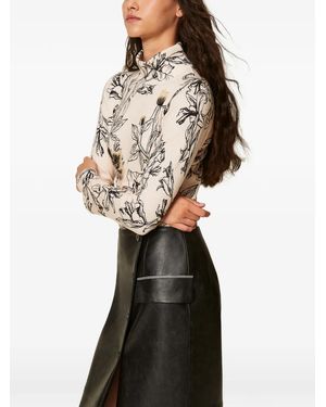 Twinset Turtleneck Jumper With Floral Print - Black