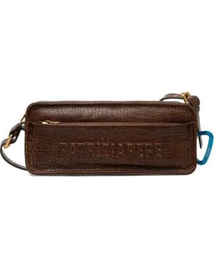 Patrizia Pepe Medium (Im)Perfection Leather Crossbody Bag - Brown