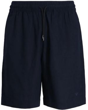 Emporio Armani Logo-Patch Shorts - Blue