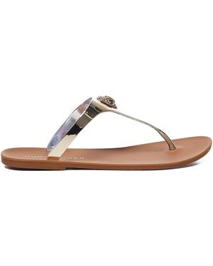 Kurt Geiger Logo-Detail T-Bar Flip-Flops - Brown