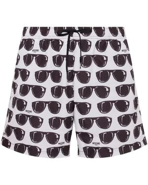 Moschino Graphic-Print Swim Shorts - White