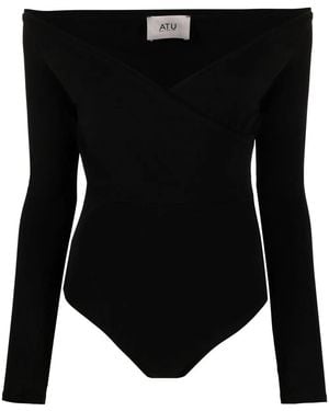 Atu Body Couture Off-Shoulder V-Neck Body - Black