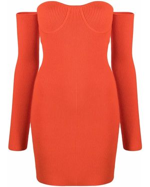 Helmut Lang Contour Sweetheart-Neck Mini Dress - Red