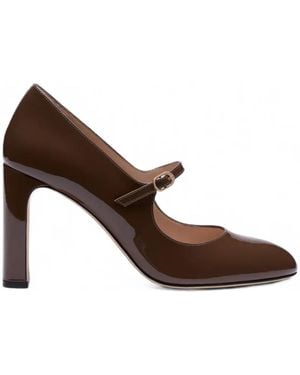 Stuart Weitzman Babette Mary Jane Patent Leather Court Shoes - Brown