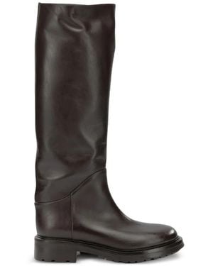strategia shoes Leather Knee-High Boots - Black