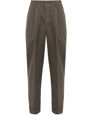 Eleventy Pleated Straight-Leg Trousers - Grey