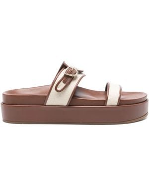 Ancient Greek Sandals Tria 2 Mules 50mm - Braun