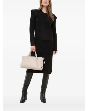 Silvian Heach Cable-knit ruffled sweater - Schwarz