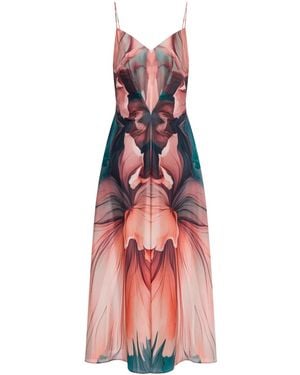Alberta Ferretti Refined Flowing Dress With Draping - Pink