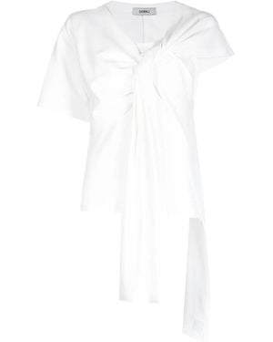 Goen.J Asymmetric Knot-Detail T-Shirt - White