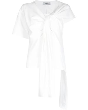 Goen.J Asymmetric Knot-Detail T-Shirt - White