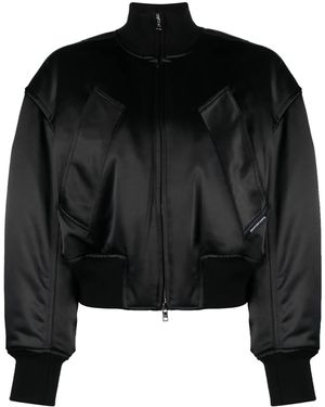 Alexander Wang Logo-Tag Padded Bomber Jacket - Schwarz