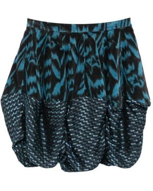 Kiko Kostadinov Ikat-Print Mini Skirt - Blue
